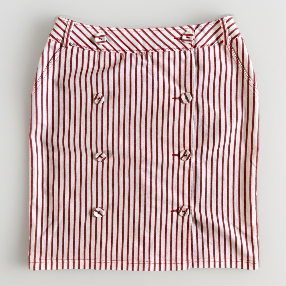 Arda Sport Coastal European Short Skirt Sz 38 XL Red White Candy Stripe Nautical
